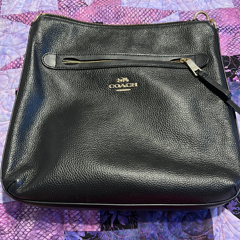 Black leather Coach bag